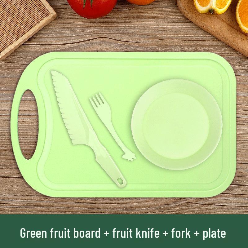 Safe Plastic Fruit Knife & Cutting Board Set for Kids