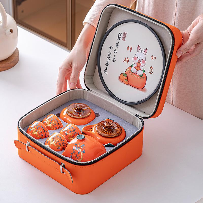 

Хурма Жуи Портативный Чайный Набор для Путешествий Чайная Чашка Маленький Набор Тарелка для Сухого Чая Коробка для Хранения Подарок