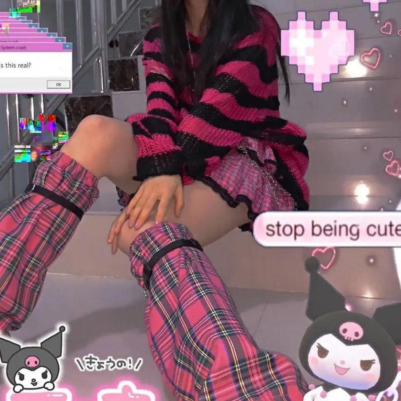 Ripped Striped Korean Sweater - Unisex, Color Block Knitwear