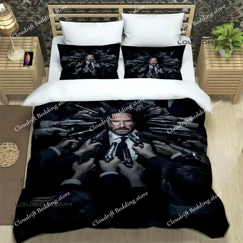 Movie John Wick Printed Bedding Sets Exquisite Bed Supplies Set Duvet Cover Bed Comforter Set Bedding Set Luxury Birthday Gift