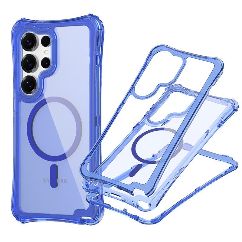 New Samsung S25 ULTRA Magnetic Transparent Three In One Phone Case