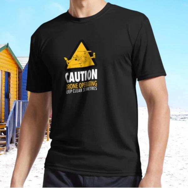

New DRONE CAUTION SIGNAGE - SMALL DESIGN Active T-Shirt Funny Size S - 5XL XL