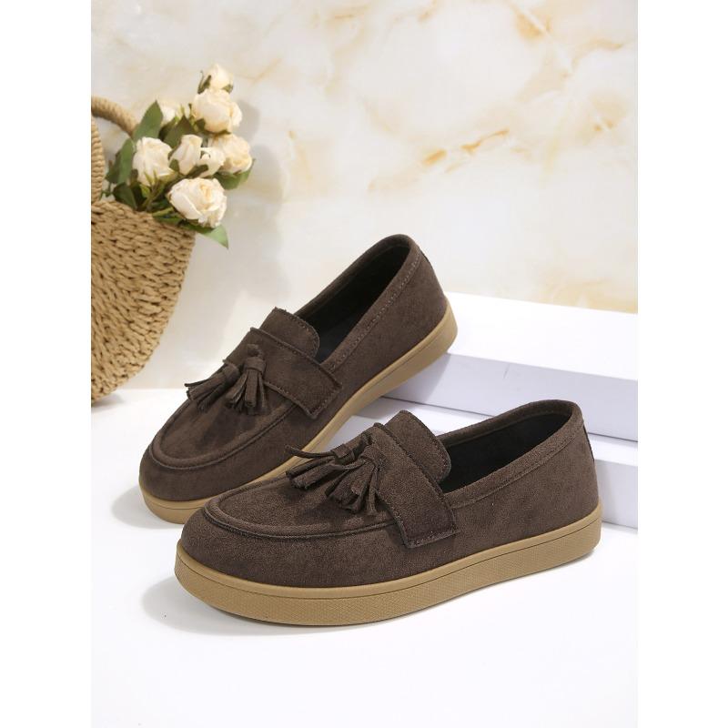 Retro Round-toe Soft-soled Women s Flat Size-large Shoes 36 кофейный