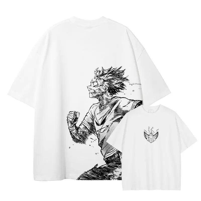 

My Hero Academia Izuku Midoriya Manga Style Double-Sided Oversized T-Shirt, Shonen Anime Battle Scene Graphic Tee, Unisex Casual Top XXXL