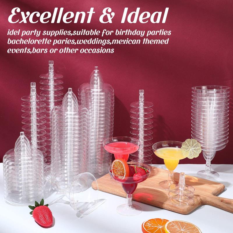 10Pcs 60Ml Margaret Cup Mini Wine Glass Red Wine Cup Champagne Cup Cocktail High Martini Glasses Wedding Party Juice Drink Bar