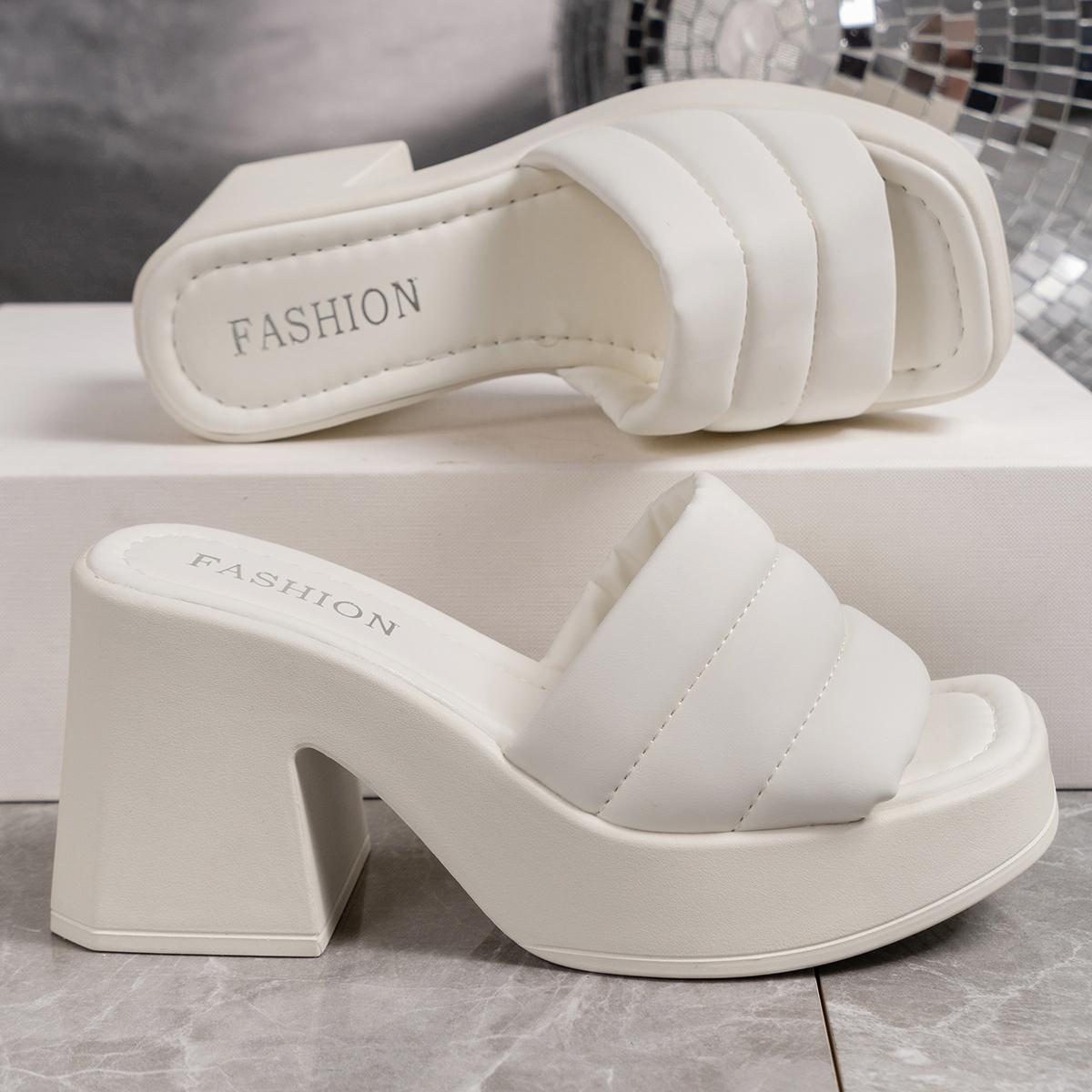 

2024 Размер 35-43 Абсолютно Новые Женские Летние Босоножки На Платформе 2024 Твердые Танкетка Высокий Каблук Женские Тапочки Повседневные Вечерние Женские Шлепанцы 36 белый