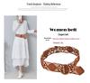 Ethnic Handmade Wax Rope Belt with Wood Buckle and Beads