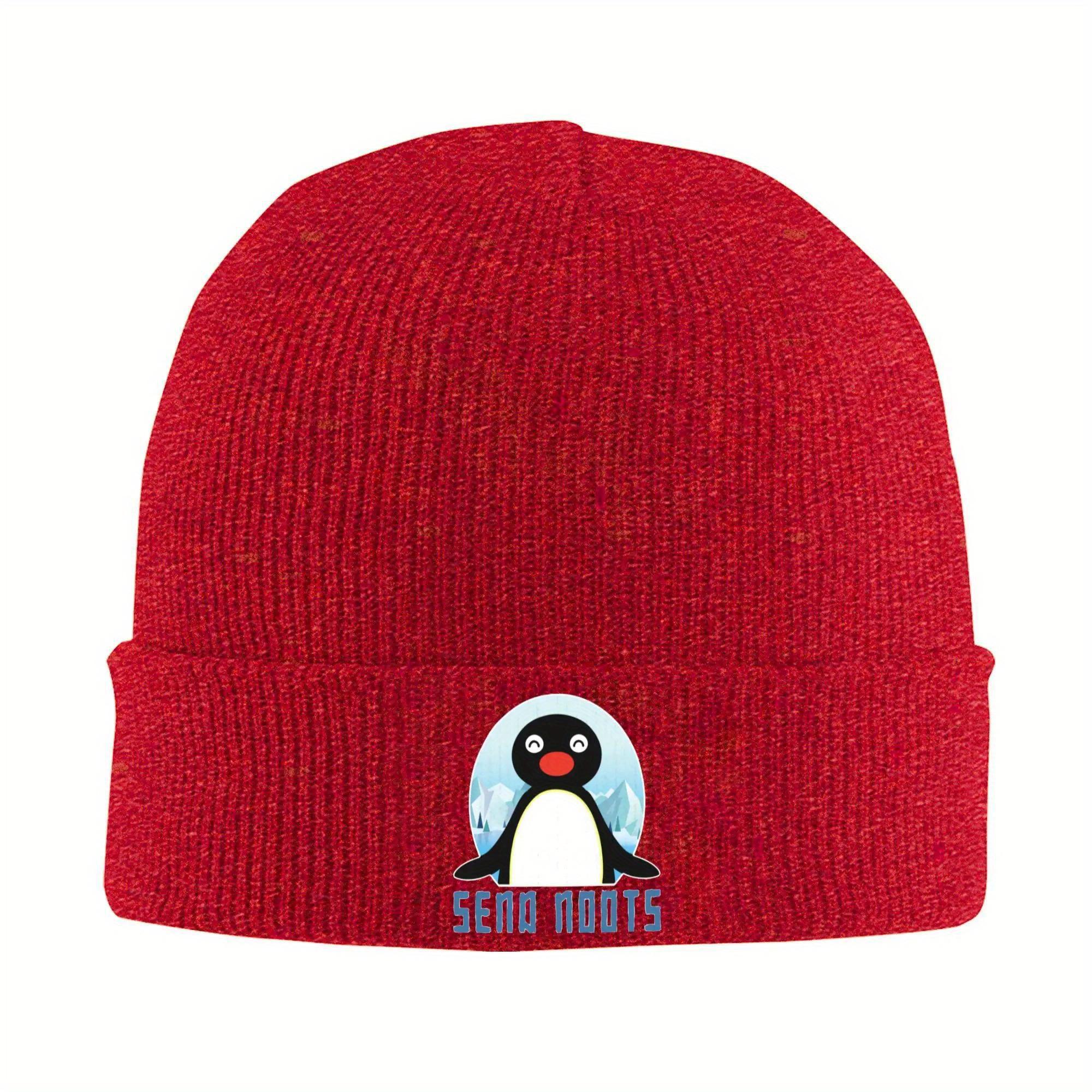 

Send Noots Pingu Noot Noot Knit Hat Beanie Autumn Winter Hats Warm Unisex Color Funny Penguin Cap Unisex Women Gift
