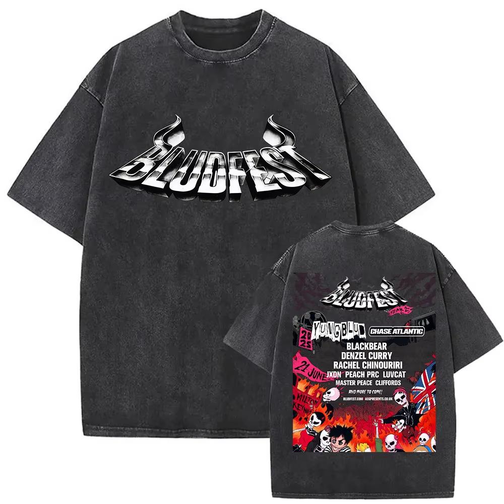 T-shirt Vintage Lavate Yungblud IDOLS The World Tour Uomo Donna Hip Hop Alta Qualità Gotico Oversize Streetwear