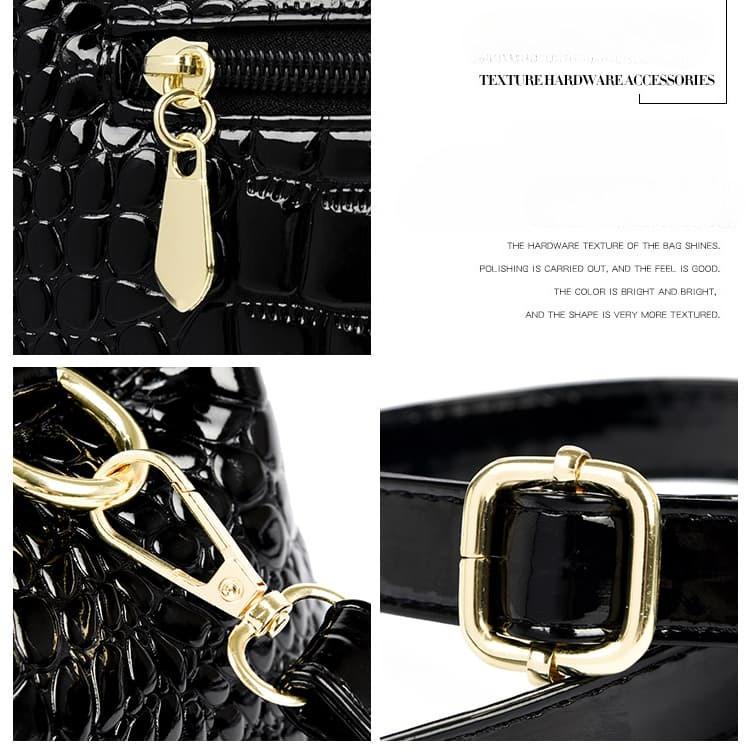 Glossy Boston Handbag One Shoulder Crossbody Women's Bag