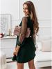 V Neck Lace Long Sleeve Women  Dresses High Waist Splicing Dress Girl Cocktail Evening Dresses