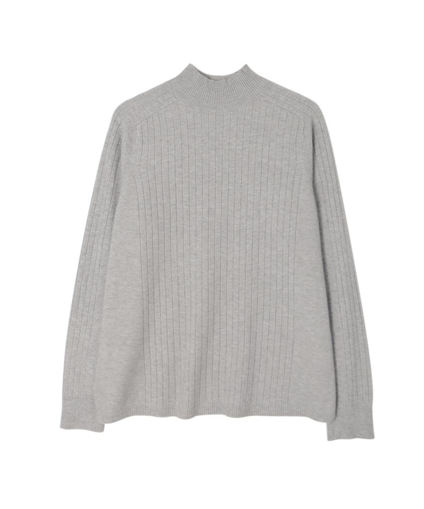 Baseukala Ribbed Half-Neck Knitwear (8Colors)
