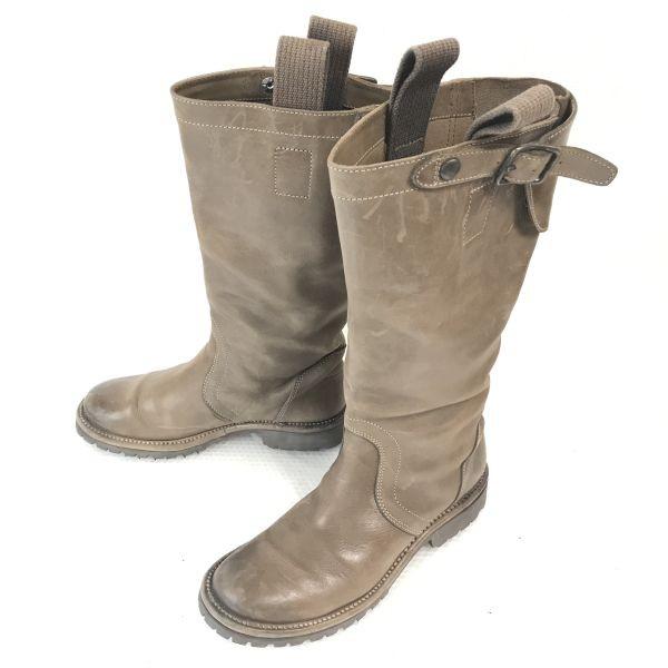 Japonsko SAYA Vibramová podrážka Dlouhé kožené boty 23cm Hnědé Ručně vyráběné(POUŽITÝ)