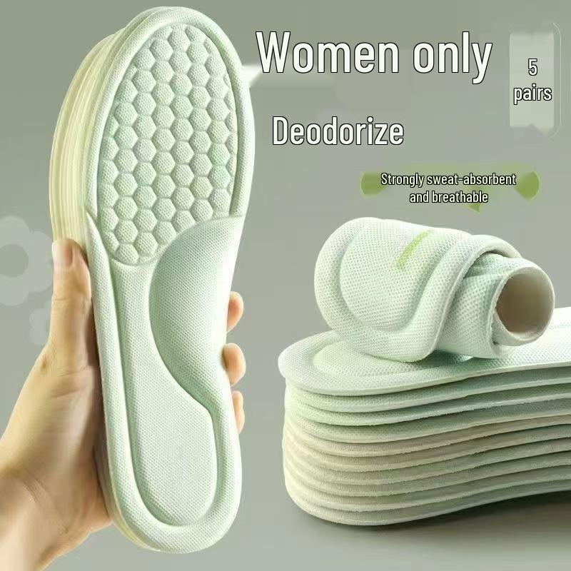 Stepping-on-Air Mugwort Deodorizing Insoles: Super Soft, Shock-Absorbing Cushion for Men and Women, Relieve Foot Pain and Tiredness from Long Standing