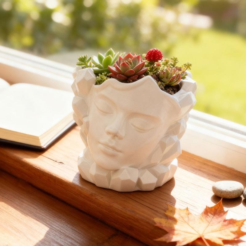 Face Sculpture Flowerpot Silicone Mold Silicone Candle Cup Mould For Epoxy Resin Candle Cup Soap Chocolate Baking Tool