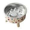 Slow Eating Bowl for Cats Elevated Cat Bowl, Removable Stainless Steel Inner Feeder Pet with Non-slip Stand Small Dogs Neck Protection