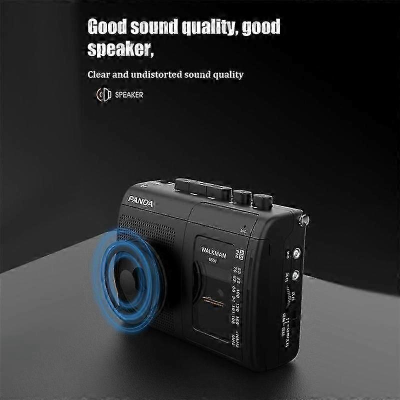 Panda 6501 Portable Tape AM/FM Radio Retro Cassette Music Player Walkman Tape Recorders with Loudsp