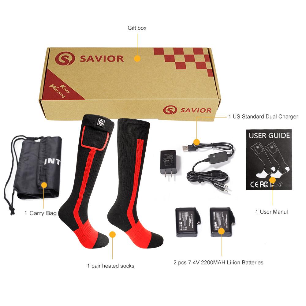 Brand Winter Heated Socks Rechargeable Heating Socks 2200 mAh Heated Socks Warmth Outdoor Heated Boots Snowmobile Winter Skiing S
