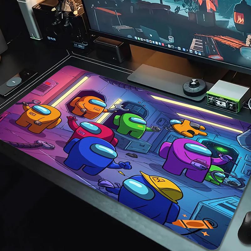 Among Us Color Mouse Pad Large Gaming Table Cushion Non-slip Laptop Tablet Big Mousepad XXL Mat Mini PC Playmat With Lock edge
