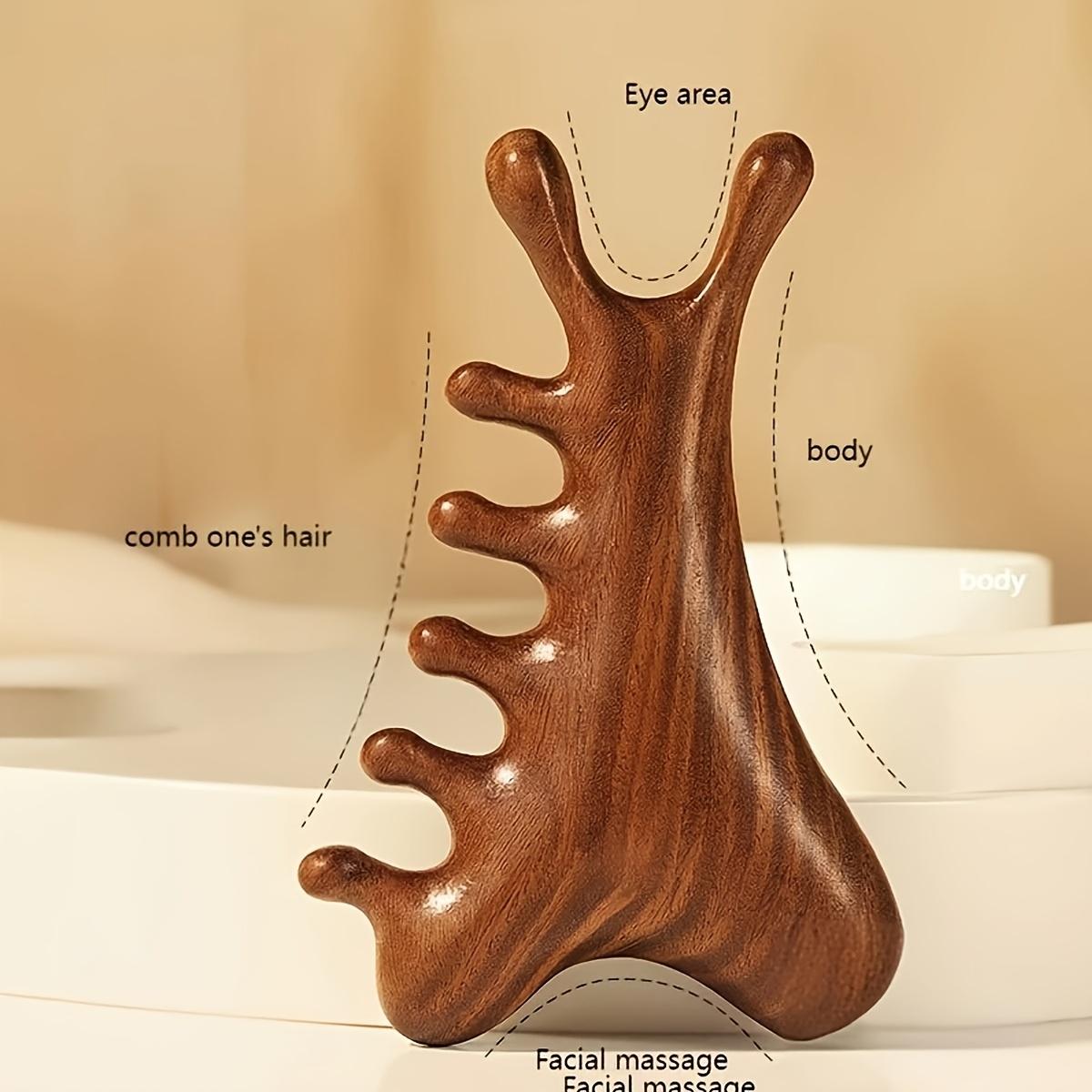 

Подарок на День матери - Инструмент для массажа лица/головы/тела 4-в-1 и расческа для волос - Натуральный деревянный скребок для ухода за кожей, ухода за кожей головы, расслабления меридианов 1pc