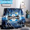 Custom Name Gremio Football Club Emblem Flannel Blanket, Use for Birthday/Holiday Gift, Soft Blanket for Sofa/Bed/Camping/Office, Home Decor