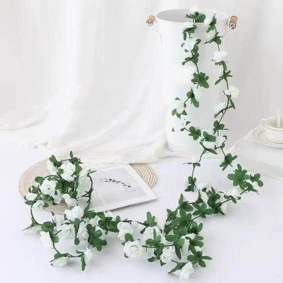 2.5M Artificial Flower Garland Realistic Flower Rattan Vine Wedding Party UV Resistant Faux Hanging Simulation