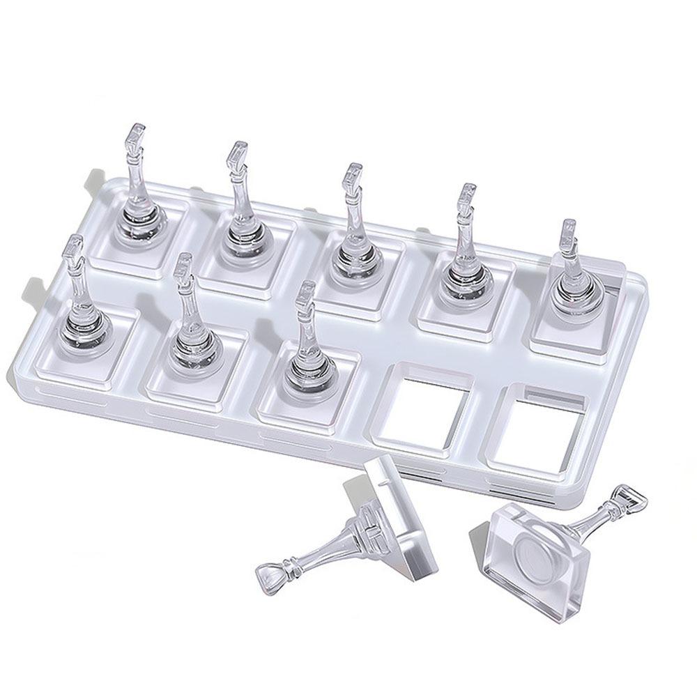 Non-Magnetic Nail Display Stand Transparent False Nail Tips Holder  Manicurist Tools