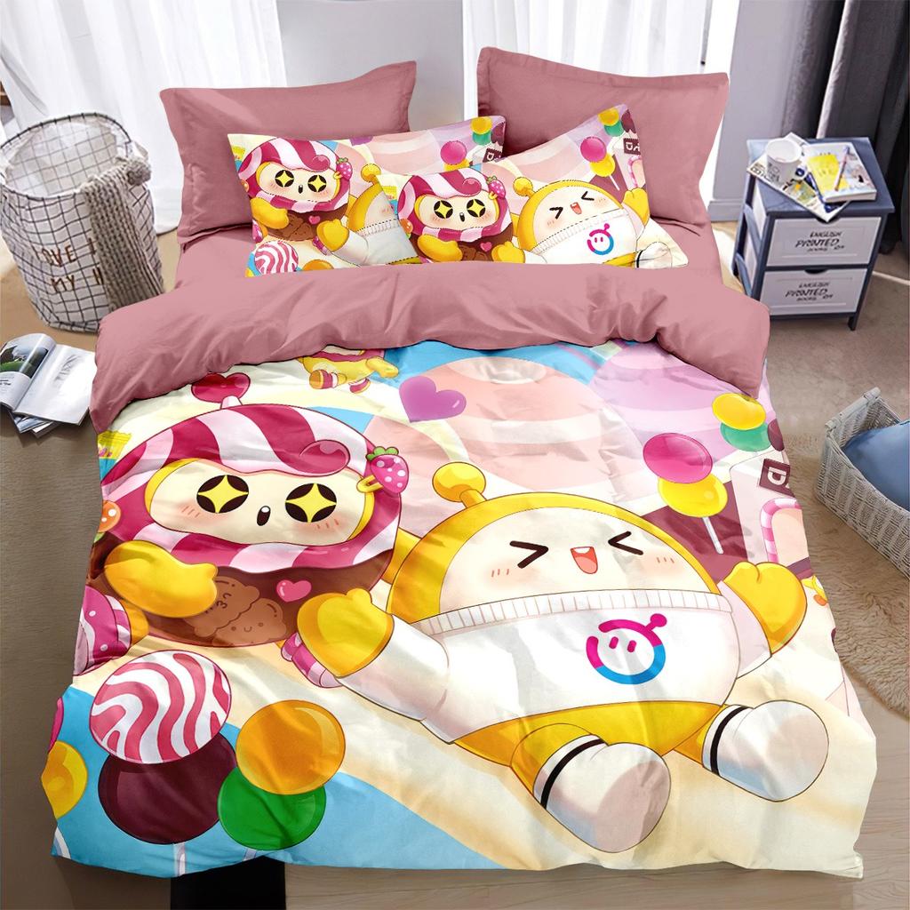Cartoon Eggy 3D Printing Quilt CoverGame Eggy Party Bedding Collection Game Themed ChildrenS Room Decoration Kit