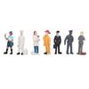 7 Pcs People Figures Solid Eco Friendly PVC Work People Model Bright Colors Character Model Toy
