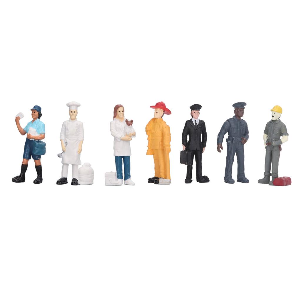 7 Pcs People Figures Solid Eco Friendly PVC Work People Model Bright Colors Character Model Toy