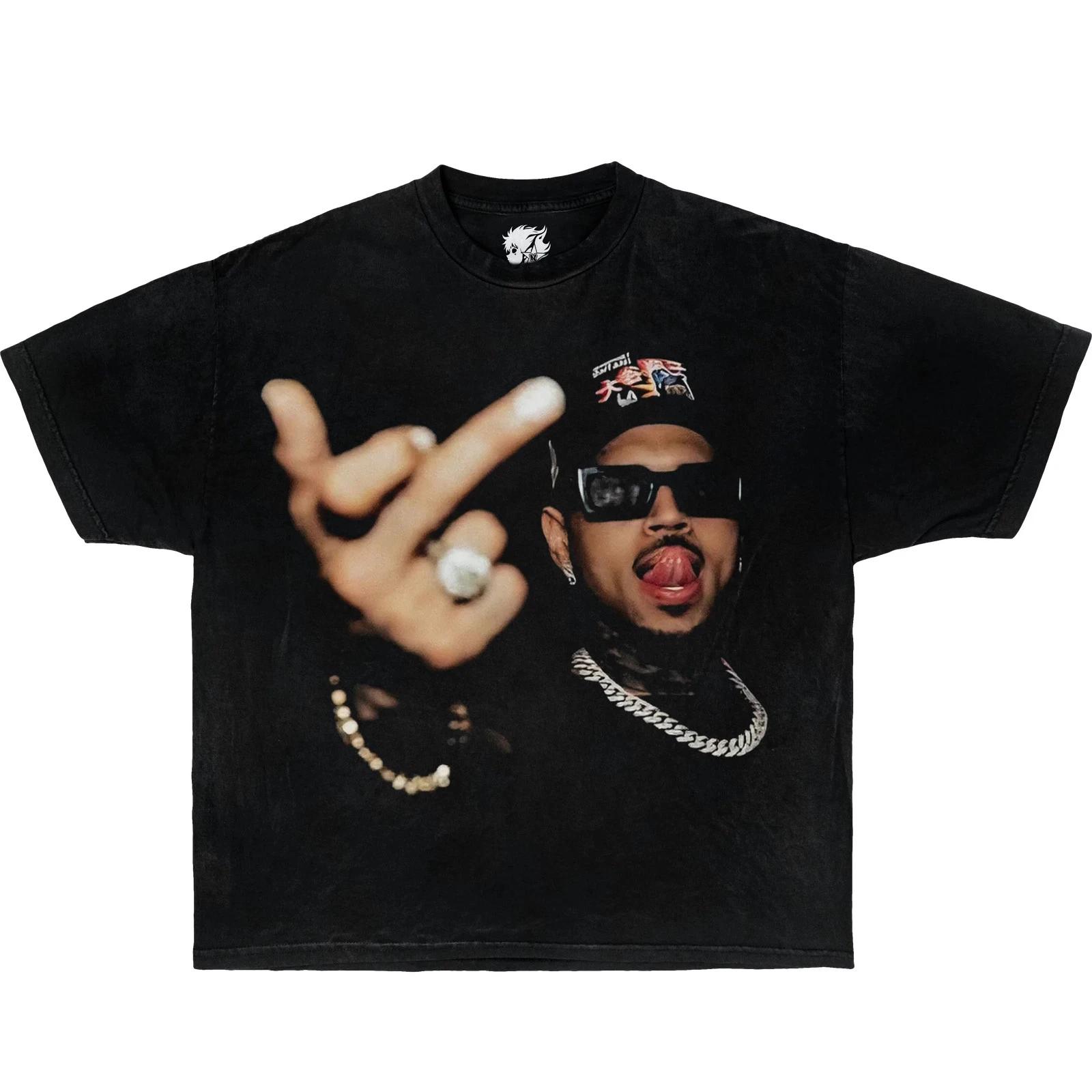 

Chris Brown Finger Vintage Boxy Shirt oversized streetwear y2k breezy bowl M