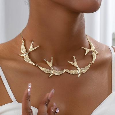 Women Ins Collarbone Chain Birds Necklace Jewelry Accessories