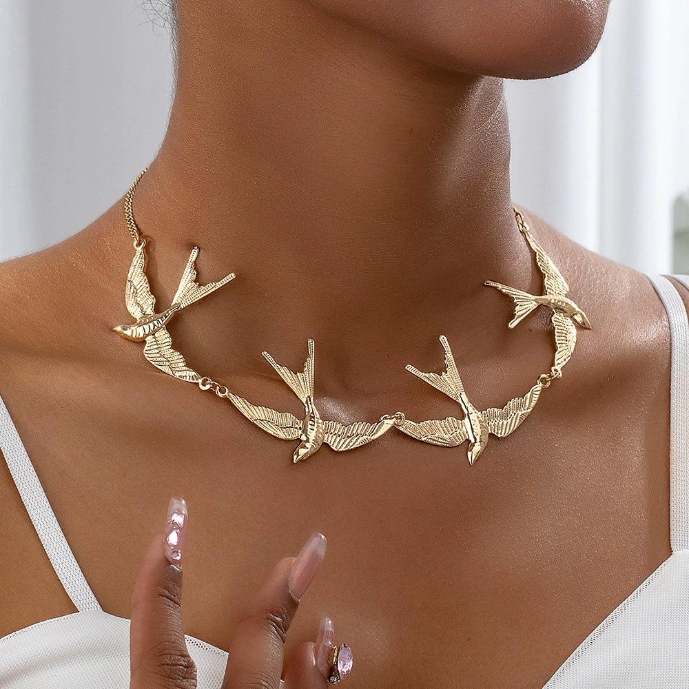 Women Ins Collarbone Chain Birds Necklace Jewelry Accessories