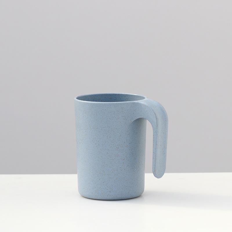 Trendy Unisex Cawan Minum Fashion Wash Cup Men Bathroom Multifunctional Wheat Straw Women Kitchen Mouthwash Cup with Handles Fashion Simple