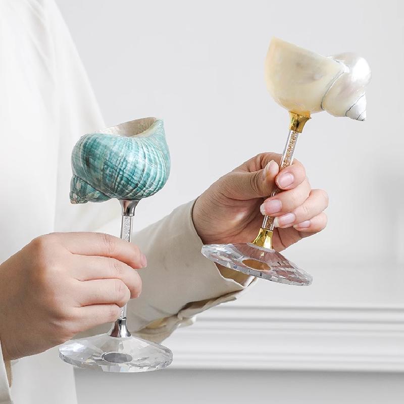 Natural Conch Shell Goblet Creative Champagne Red Wine Glass Gift Ornaments Luxury Home Decoration Goblet Red Wine Cocktail Mug