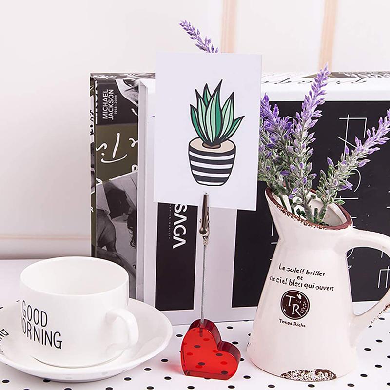 10Pc Desktop Decoration Colorful Cube Stand Wire Desk Card Note Memo Photo Clip