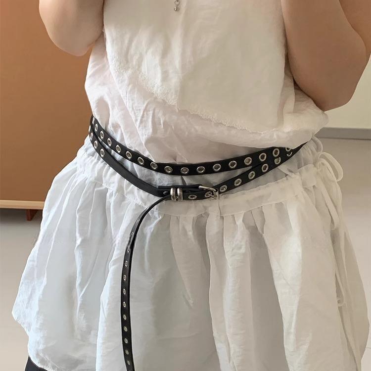 Pu Leather Double Layer Belt For Women With Pin Buckle Spring 2025 Fashion Accessory