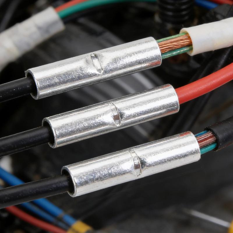 500/50 Stück Nicht isolierte Stoßverbinder 16-14 AWG Elektrische nahtlose Crimp-Terminals Blankes Kabel Batterie Lötverbinder