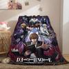 Death Note Hot 2D Print Flannel Blanket, Cartoon Character for Couch, Warm Home Decor Travel Nap Wrap_LIAN