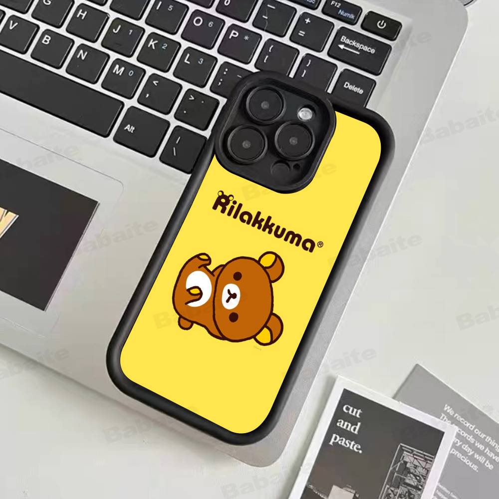 Cartoon Rilakkuma Bear Phone Case For iPhone 17 16 15 14 13 12 11 Air Plus Pro Max Soft Back Cover