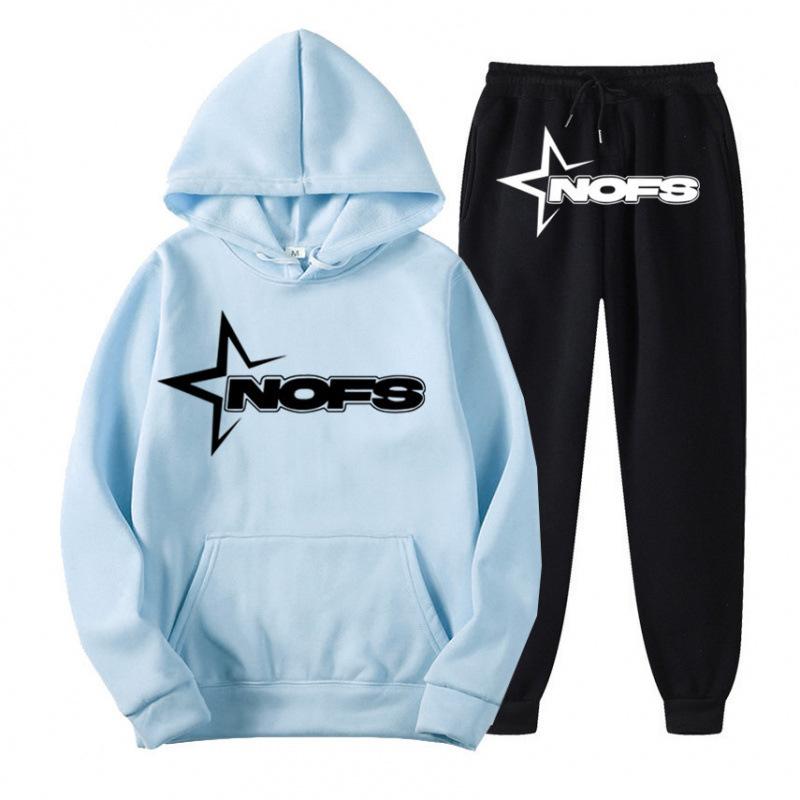 European and American ins personalized NOFS printed sweater pullover hoodie set retro jacket street trend y2k