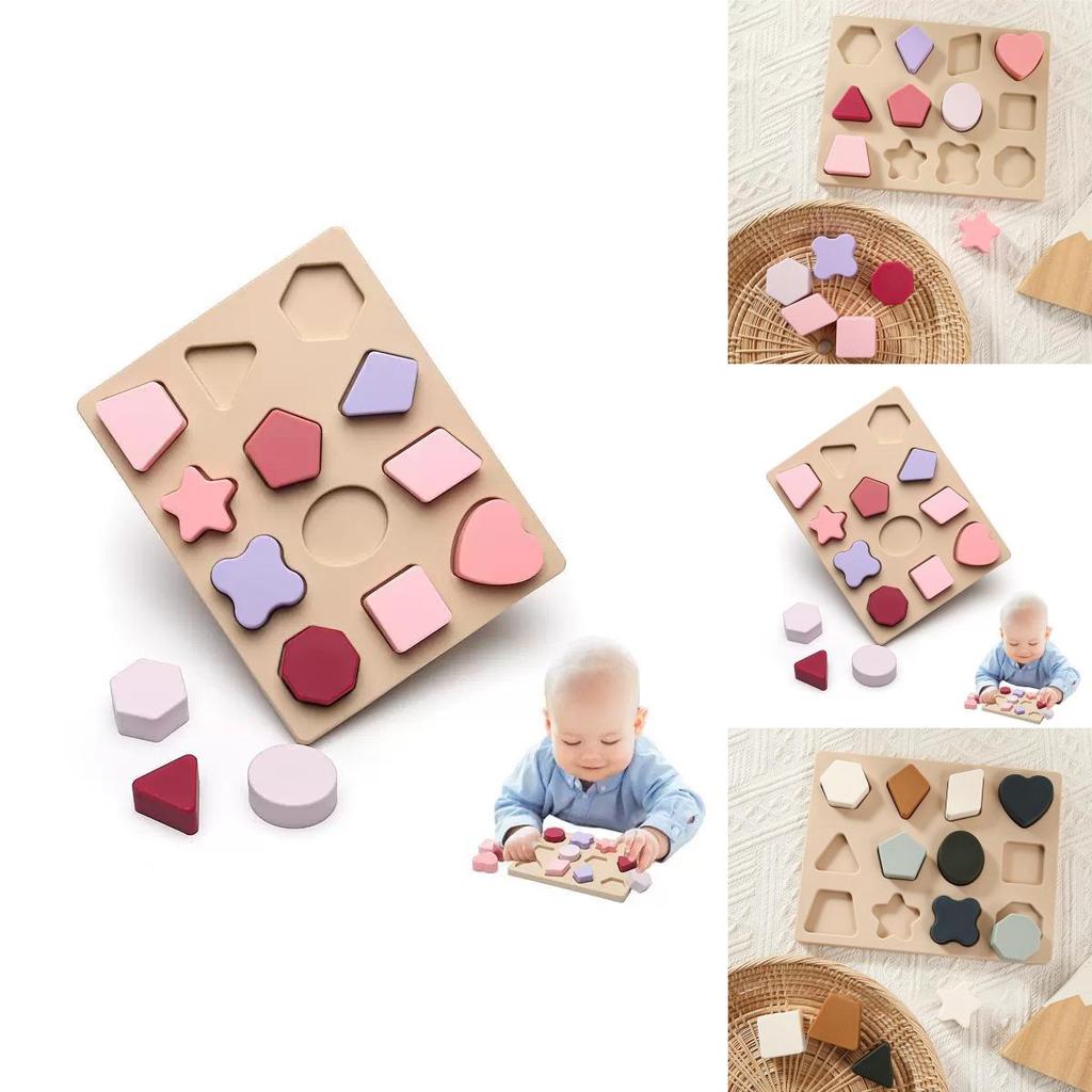 Food Grade Silicone Childrens Puzzle Toy With Geometric Blocks For Early Education And Parentchild Play
