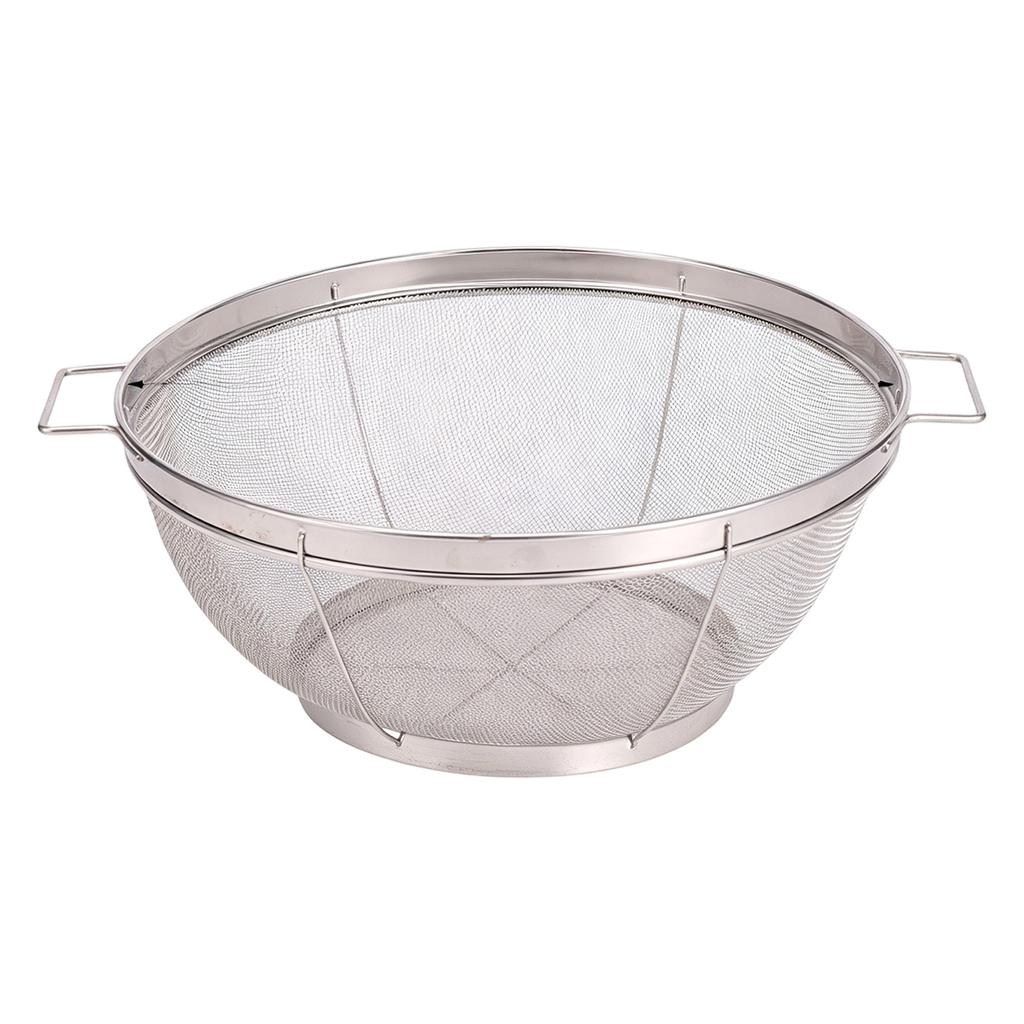 Stainless Steel Multipurpose Kitchen Strainer Basket for Washing Rice Fruits Vegetables Draining Storage Bowl with Handles