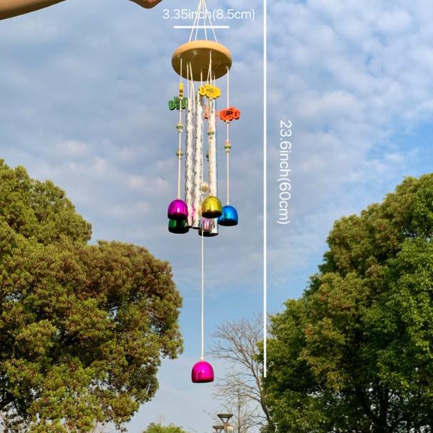 

Seven-Color Bell Wind Chime: Solid Wood & Aluminum Home Balcony Decoration