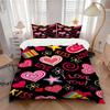 3pcs Love, Kiss Bedding Set, Breathable and Soft, Suitable for All Seasons, Ideal for Home Use, Suitable for Bedroom Decor 21152