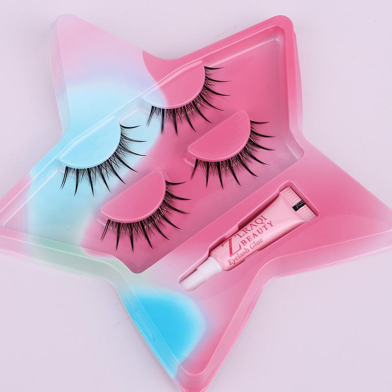 

Dazzling Star False Eyelashes, 2 Pairs: Soft, Natural-Style with Transparent Band for Women Standard