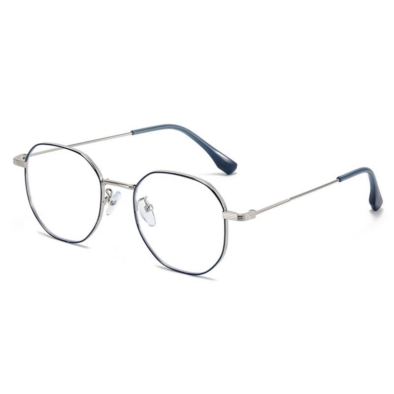 Tea Gold Polygon Prescription Glasses Anti Blue Ray Photochromic Progressive Eyewear for Women Men