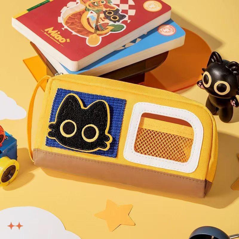 

Cute Cat Pencil Case, Little Black Cat Stationery Pencil Storage Bag