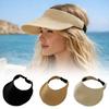 Wide Brim Summer Visors Hat Anti-UV Beach Straw Hats Foldable Sun Hat  for Travel Outdoor Beach