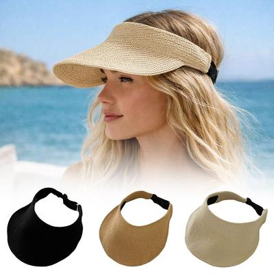 Anti-UV Foldable Sun Hat Wide Brim Empty Top Hat Fashion Sunshade Cap  for Travel Outdoor Beach